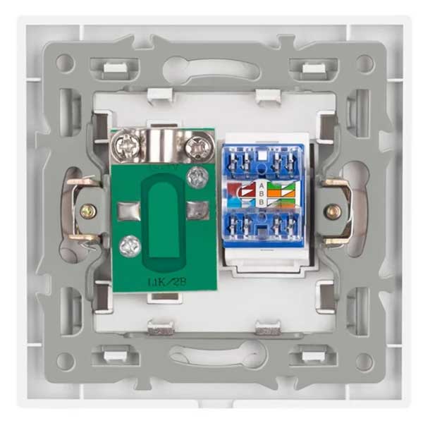 Priza TV + Internet RJ45, Cat6, Rama sticla securizata, Classlights, Negru