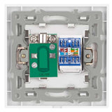 Priza TV + Internet RJ45, Cat6, Rama sticla securizata, Classlights, Negru