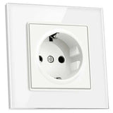 Priza cu rama din sticla securizata Classlights, 16A, Alb