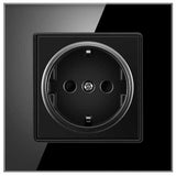 Priza cu rama din sticla securizata Classlights, 16A, Negru