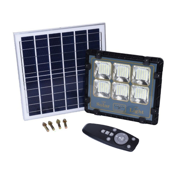 Kit Iluminare cu Panou Solar + Proiector Led 150W + Telecomanda, Pachet Complet