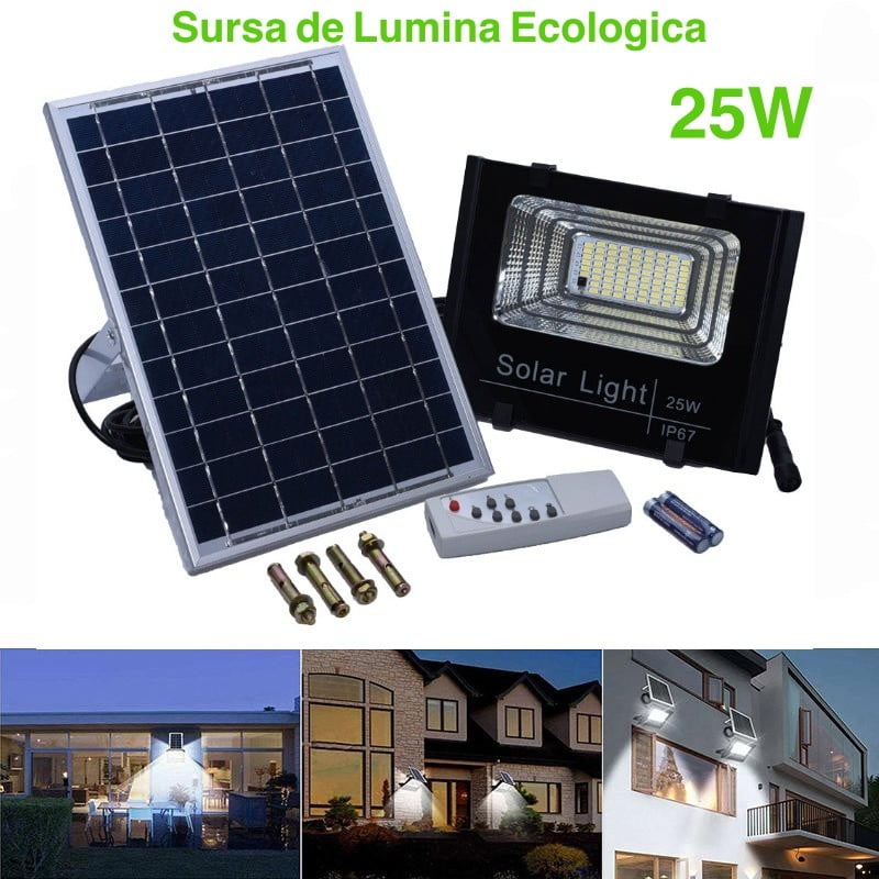 Proiector Solar Led 25W cu Telecomanda