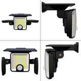 Proiector Solar LED 45W cu 3 Capete Reglabile si Senzor de Miscare ClassLights, 223 Led-uri