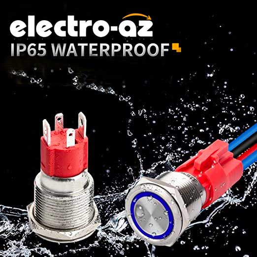 Buton Metalic Push 19mm cu REVENIRE, 220V - 10A, Led Alb, ElectroAZ