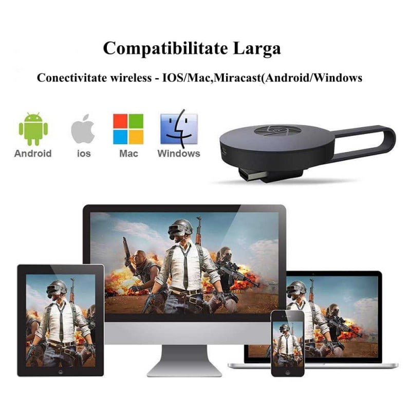 Chrome Cast Receptor Wireless TV - HDMI Media Player Mira-Screen