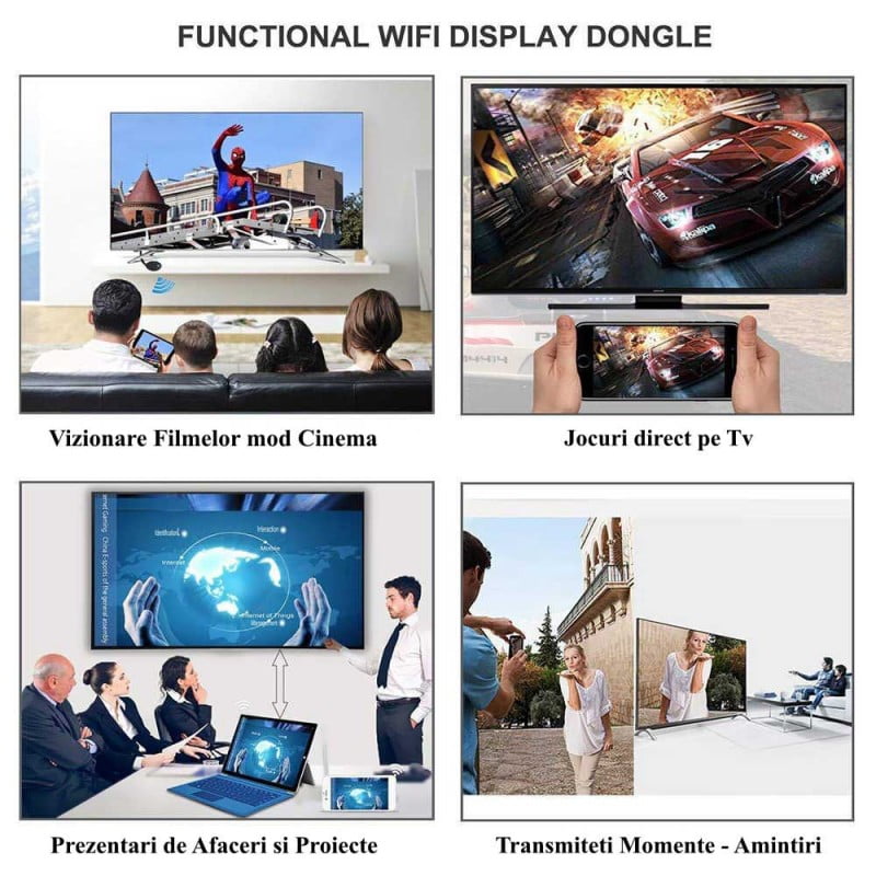 Chrome Cast Receptor Wireless TV - HDMI Media Player Mira-Screen