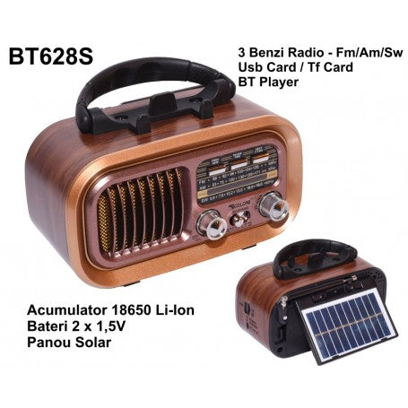 Radio Retro Solar, Wireless, RX-BT628S