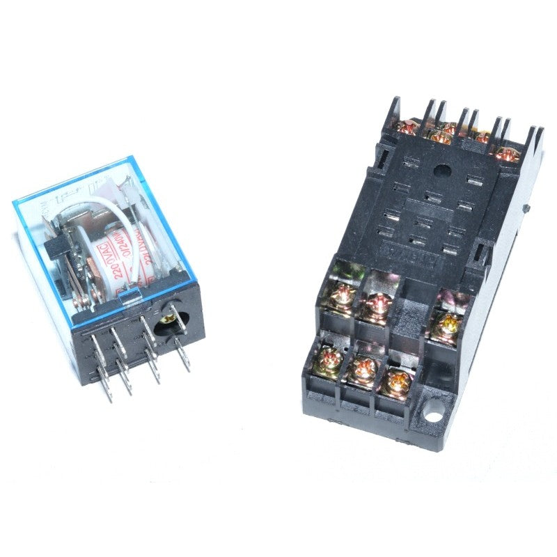 Releu 220V-AC, Electromagnetic, 11 Pini, Cu soclu