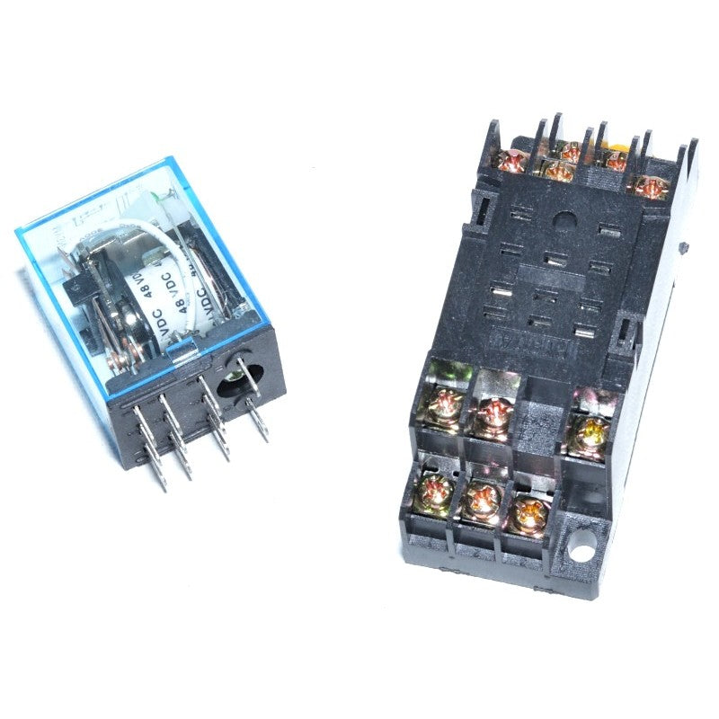 Releu 48V-DC, Electromagnetic, 11 Pini, Cu soclu