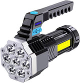 Lanternă LED Profesională Reîncărcabilă USB - 9 LED-uri Puternice, 4 Moduri Iluminare, 2400mAh