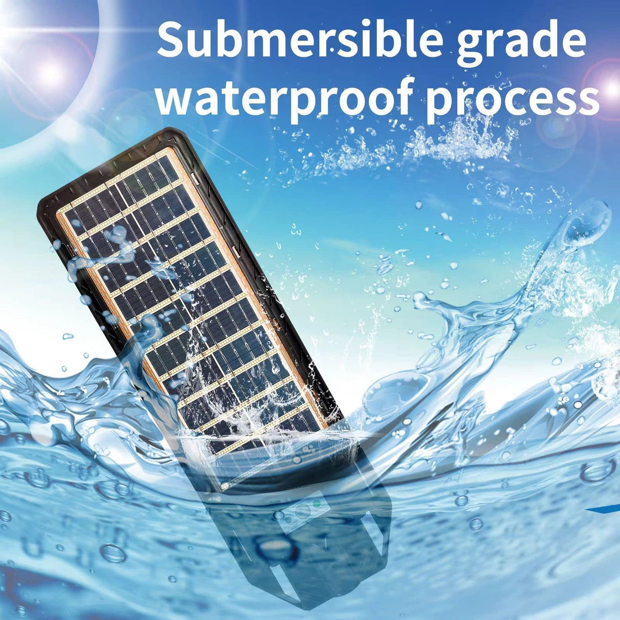 Lampa Stradala Solara 100W Bifaciala, Incarcare Dubla, Senzor si Telecomanda