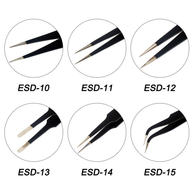 Set Pensete Fine Antistatic ESD 6Buc