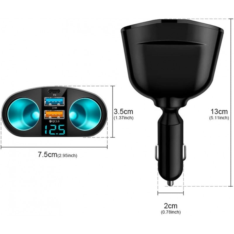 Spliter Bricheta Auto 2 Prize / 2 USB + 1 Tip C / M7