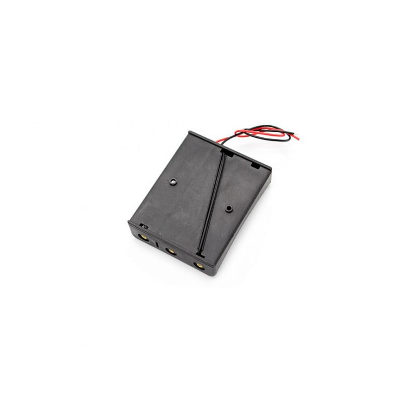 Suport pentru Acumulatori, 3 Sloturi, 3,7V 18650, Cu fire, Plastic Negru