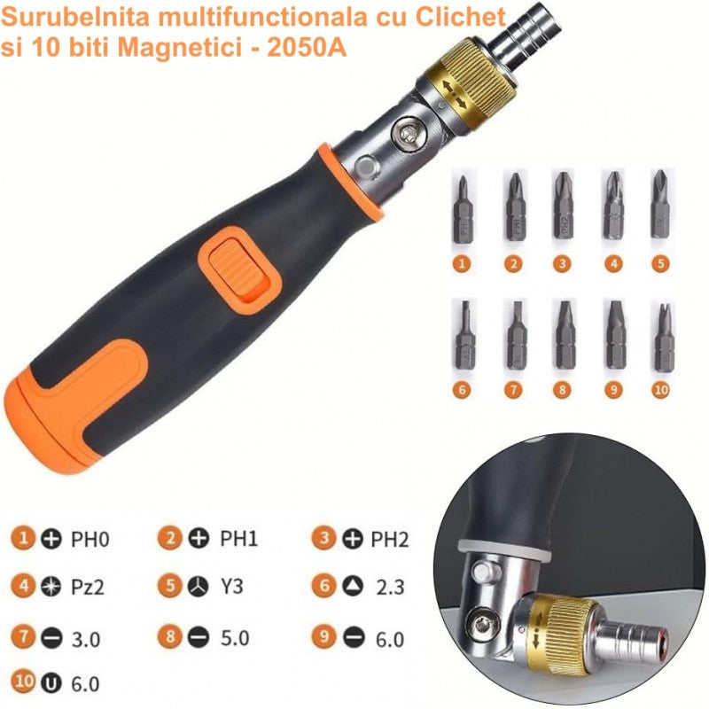 Surubelnita Multifunctionala 10 in 1 cu Clichet, 2050A