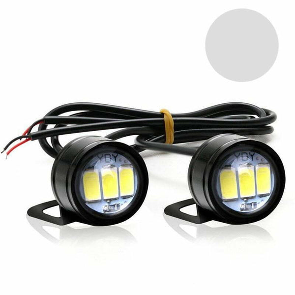 Set 2x LED Auto/Moto cu suport metalic si fir, Diametru 23mm, 9W, Alb