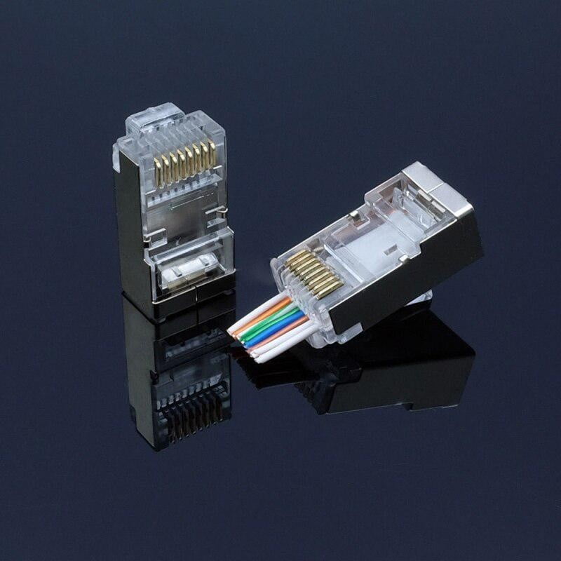 Set Mufa FTP-UTP RJ45 Metal Cat6E, Cutie 100 buc