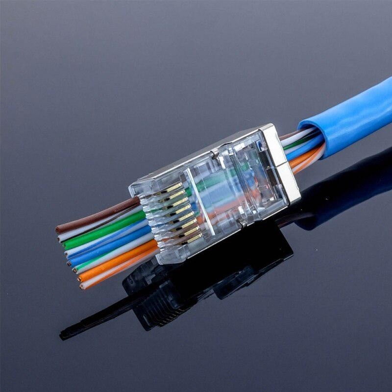 Set Mufa FTP-UTP RJ45 Metal Cat6E, Cutie 100 buc