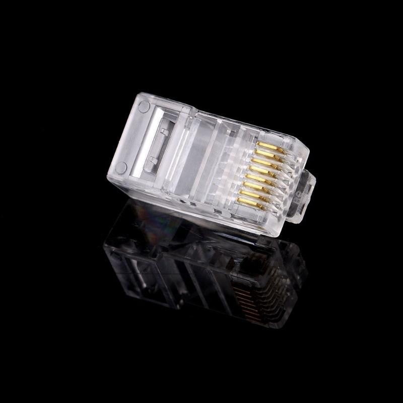 Set 100 Mufe UTP RJ45, CAT6, Opritor Fixare, Plastic, Transparent