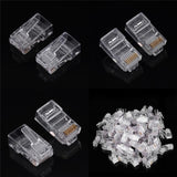 Set 100 Mufe UTP RJ45, CAT6, Opritor Fixare, Plastic, Transparent