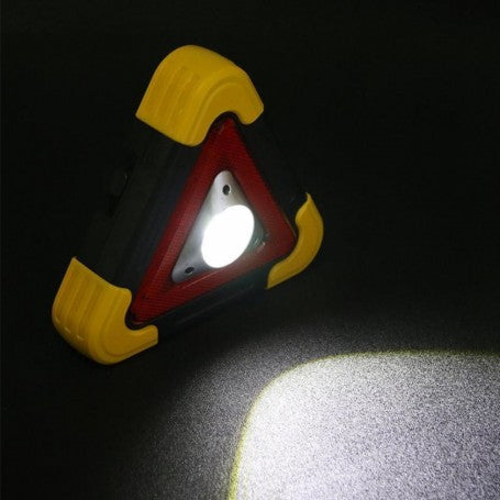 Triunghi Auto de Avertizare cu Lumina, Acumulator + Incarcare Solara