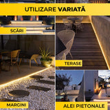 Kit Banda LED Multicolora, RGB, 5 Metri, Panou Solar Monocristalin, 50W, IP65, ClassLights