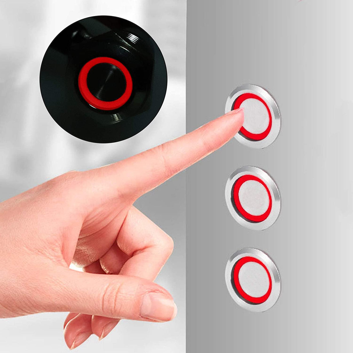 Buton Push 16mm cu Revenire, 220V, Led Rosu, ElectroAZ