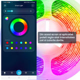 Kit Banda LED RGB cu Bluetooth, Lungime 5m, ElectroAZ