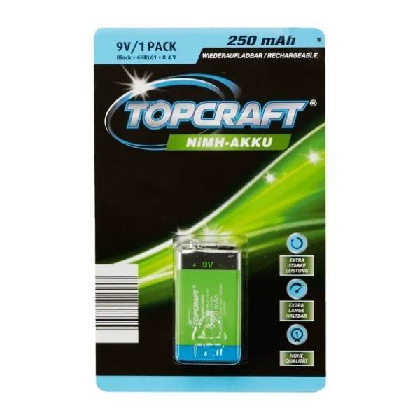 Acumulatori Reincarcabili Topcraft , 9V 250mAh