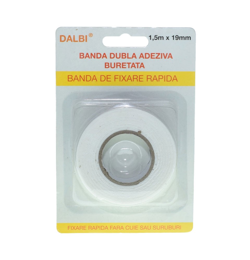 Banda Dublu Adeziva Buretata Super 19mm x 1,5m