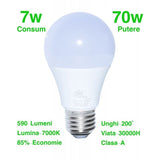 Bec Led, Dulie E27, 7W, Alb-Rece