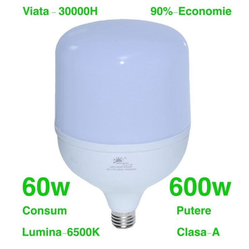 Bec Led, Dulie E27, 60W, Alb-Rece