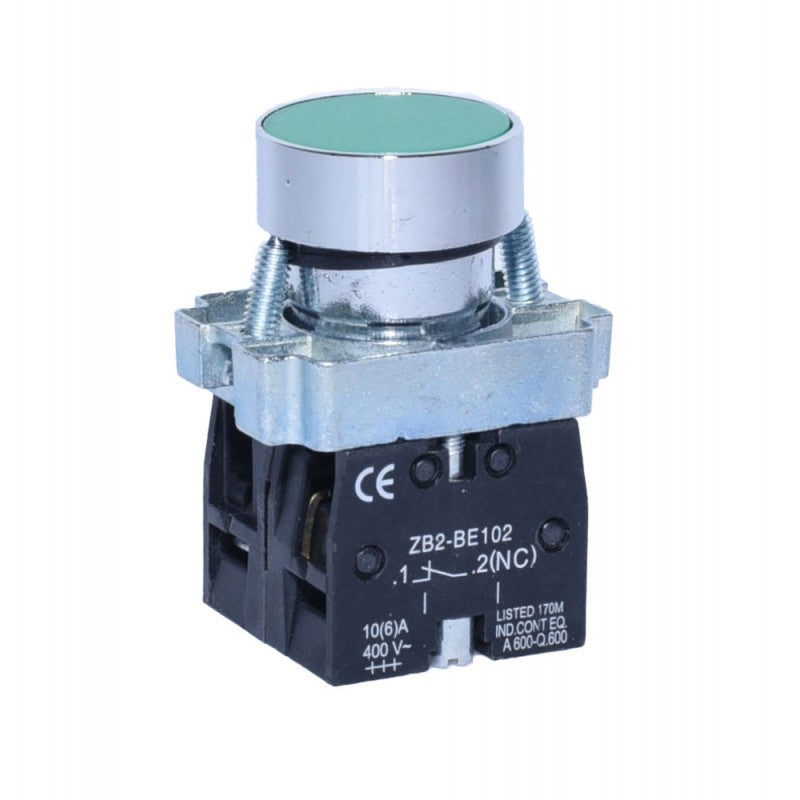 Buton motor push BA35 Verde 10A