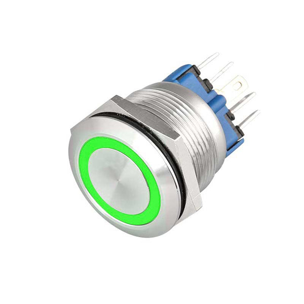 Buton Push 22mm cu Revenire, 12-24V, Led Verde, ElectroAZ