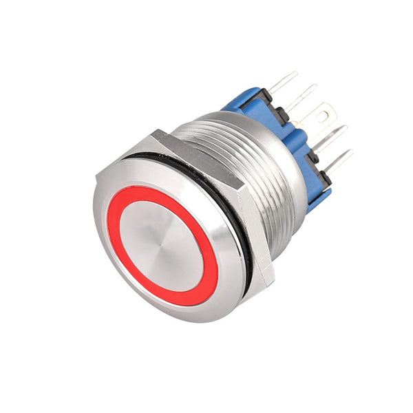 Buton Push 22mm cu Revenire, 12-24V, Led Rosu, ElectroAZ