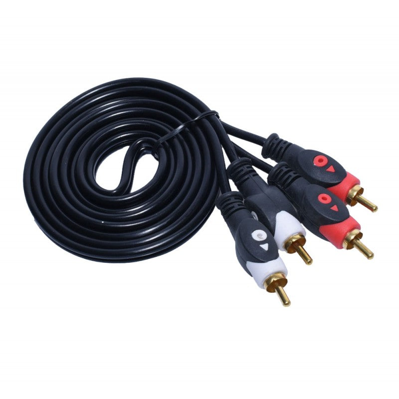 Cablu 2RCA Tata - 2RCA Tata, Roșu/Negru 1,5m Q