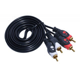Cablu 2RCA Tata - 2RCA Tata, Roșu/Negru 1,5m Q