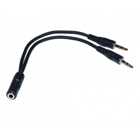 Cablu Audio Jack 3,5mm La 2 X Jack 3,5mm Tata, 20cm