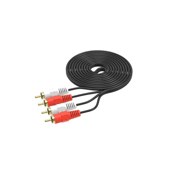 Cablu audio, RCA stereo, 2x RCA tata - 2x RCA tata, 1,5 m, negru