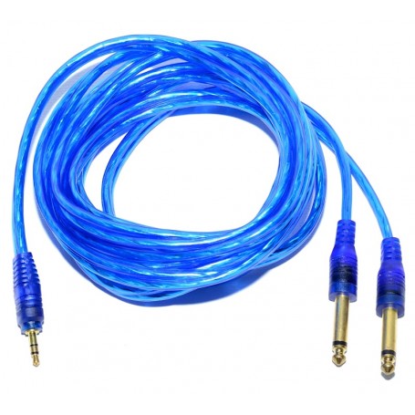 Cablu Jack 3,5 Tata Stereo - 2 Jack 6,3 Tata Mono Siliconat 5m , Profesional