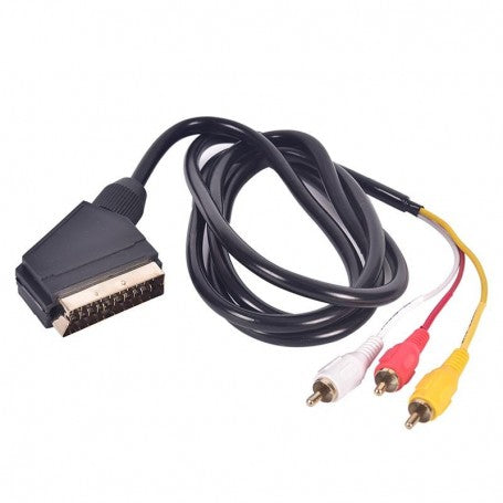 Cablu Scart 21 Pini - 3 RCA, 1,5m