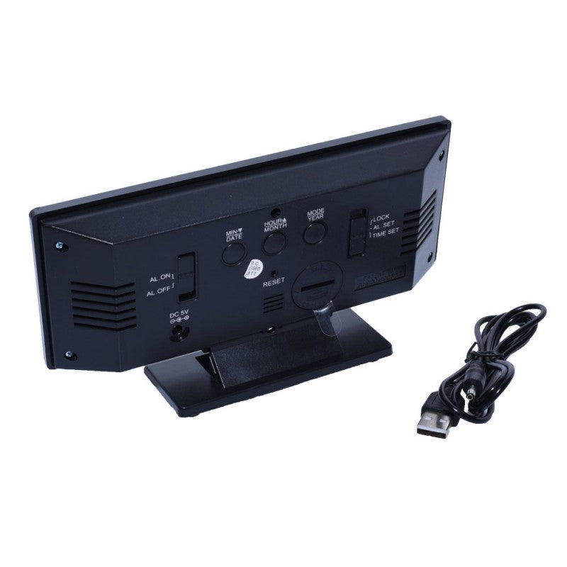 Ceas de Camera Modern cu Led Alb, Alarma