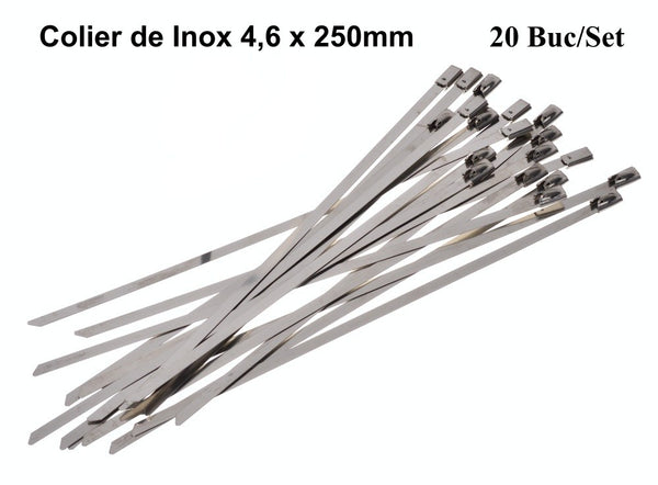 Colier de Inox 4,6 x 250mm, 20Buc/Set