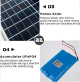 Lampa Solara Led 300W, Telecomanda si Accesorii incluse - Alb Rece