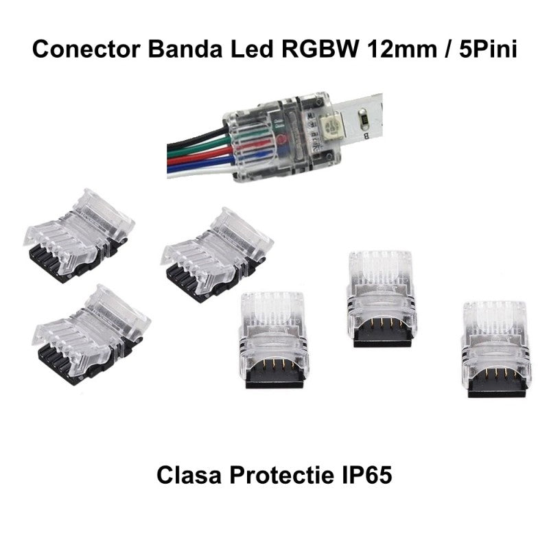Conector Banda Led RGBW 12mm, 5 Pini