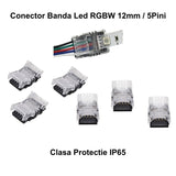 Conector Banda Led RGBW 12mm, 5 Pini
