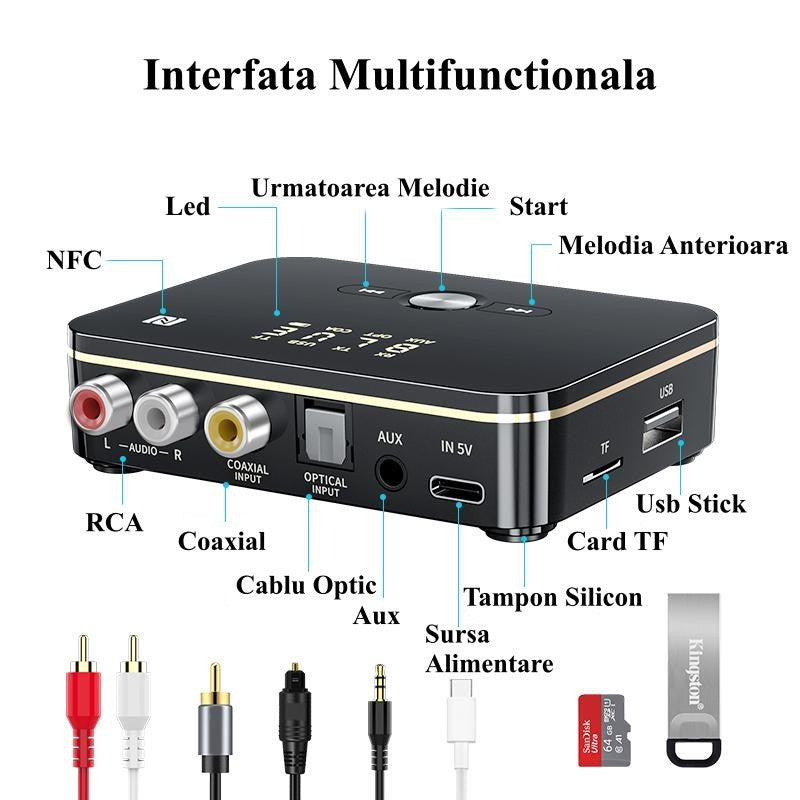 Digital Audio NFC M8 Bluetooth 5.0 Inteligent RX / TX