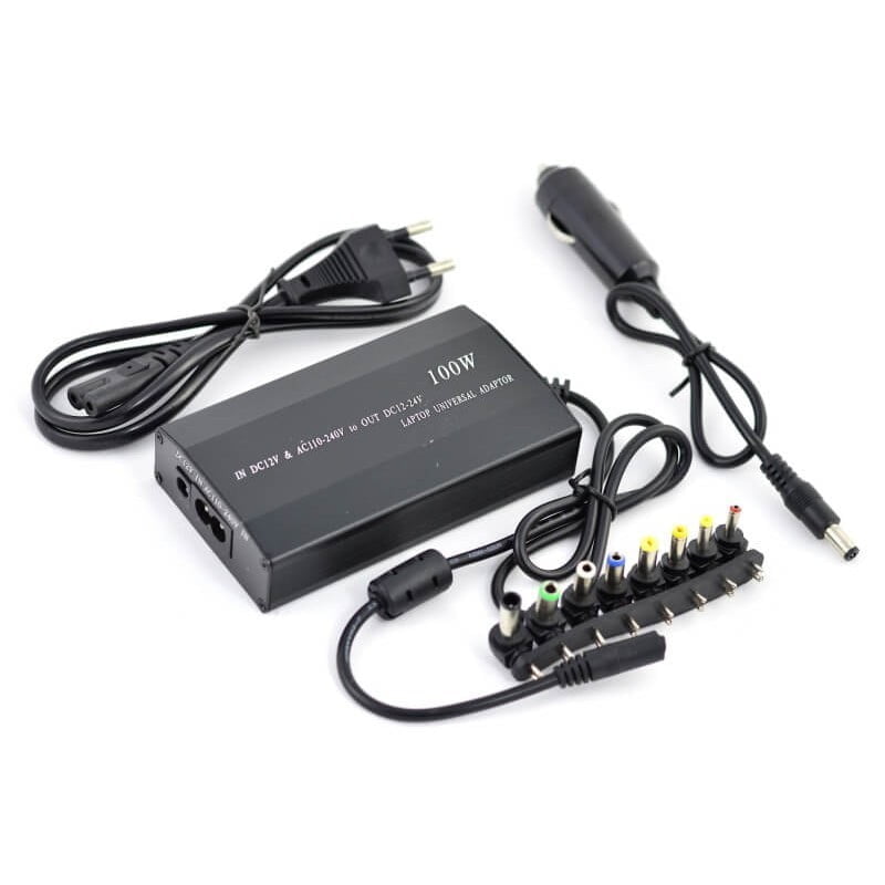 Incarcator Alimentator Universal Laptop Mixt casa si masina, 8 conectori inclusi, 100W