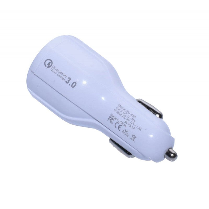 Incarcator Auto 2 X USB 3.0 / D-15, Alb