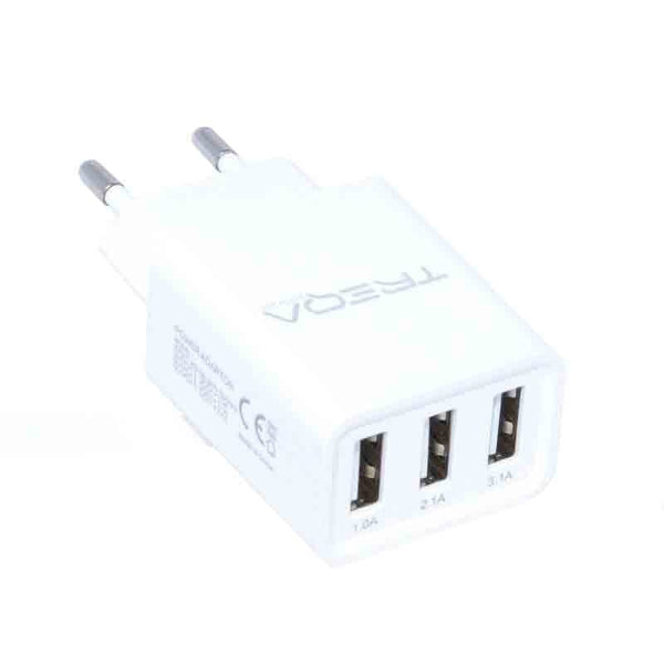 Incarcator telefon cu 3 USB, De la 1A la 3.1A, Cablu Micro USB inclus